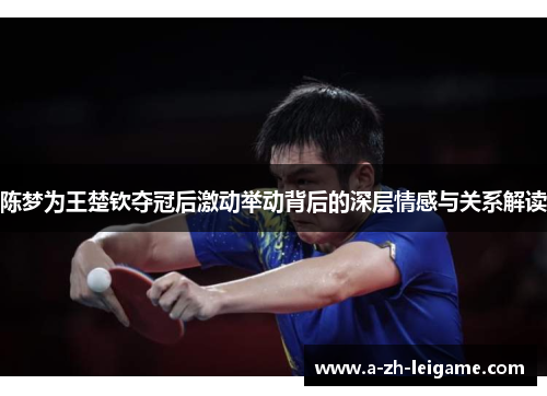 陈梦为王楚钦夺冠后激动举动背后的深层情感与关系解读