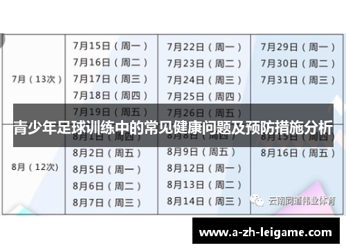 青少年足球训练中的常见健康问题及预防措施分析